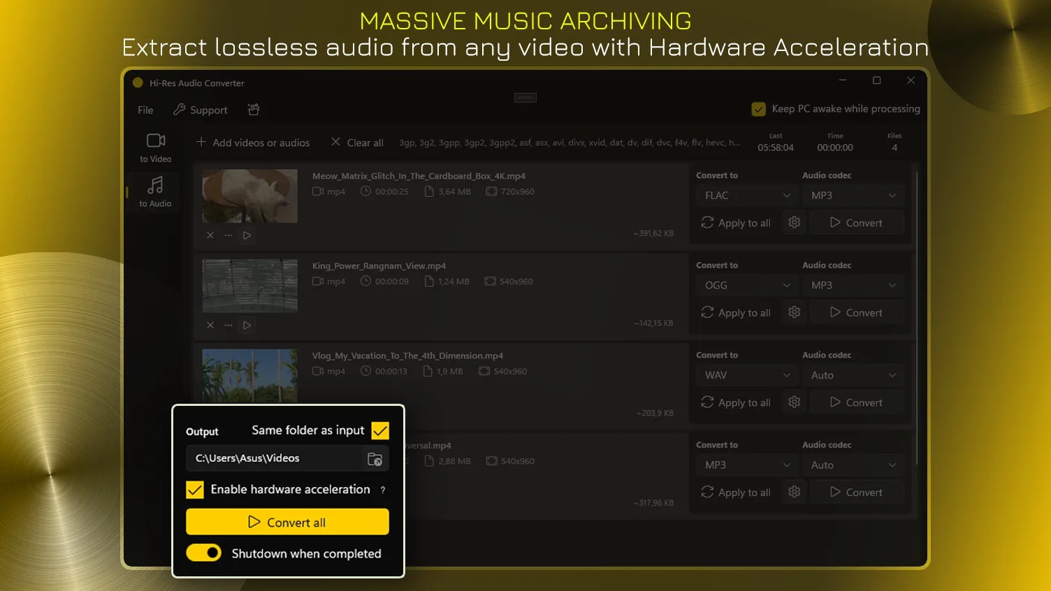 Hi-Res Audio Converter: Convert FLAC, AIFF, WAV to ALAC screenshot 3