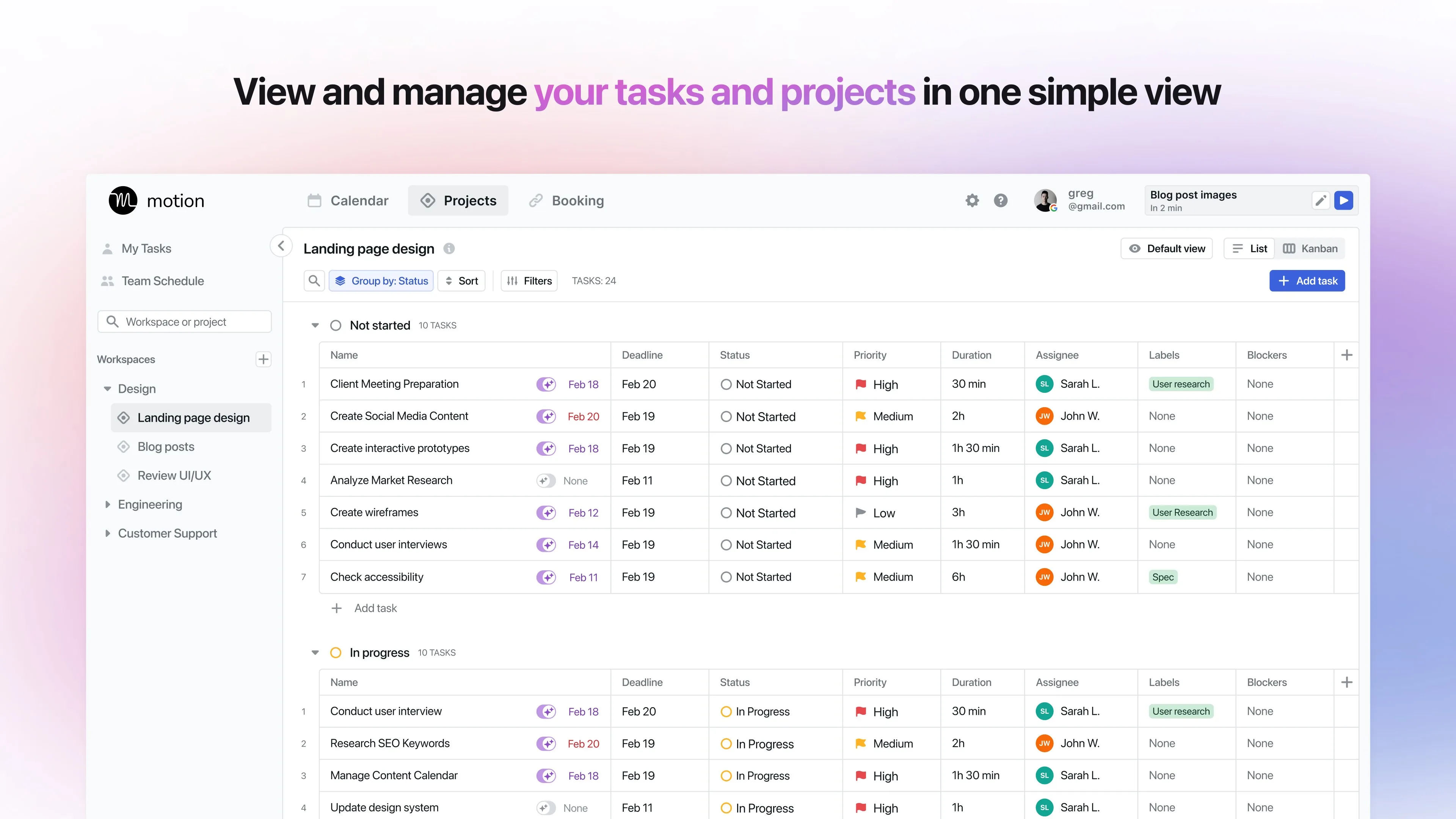 Motion - Projects, Tasks, and Calendar screenshot 4