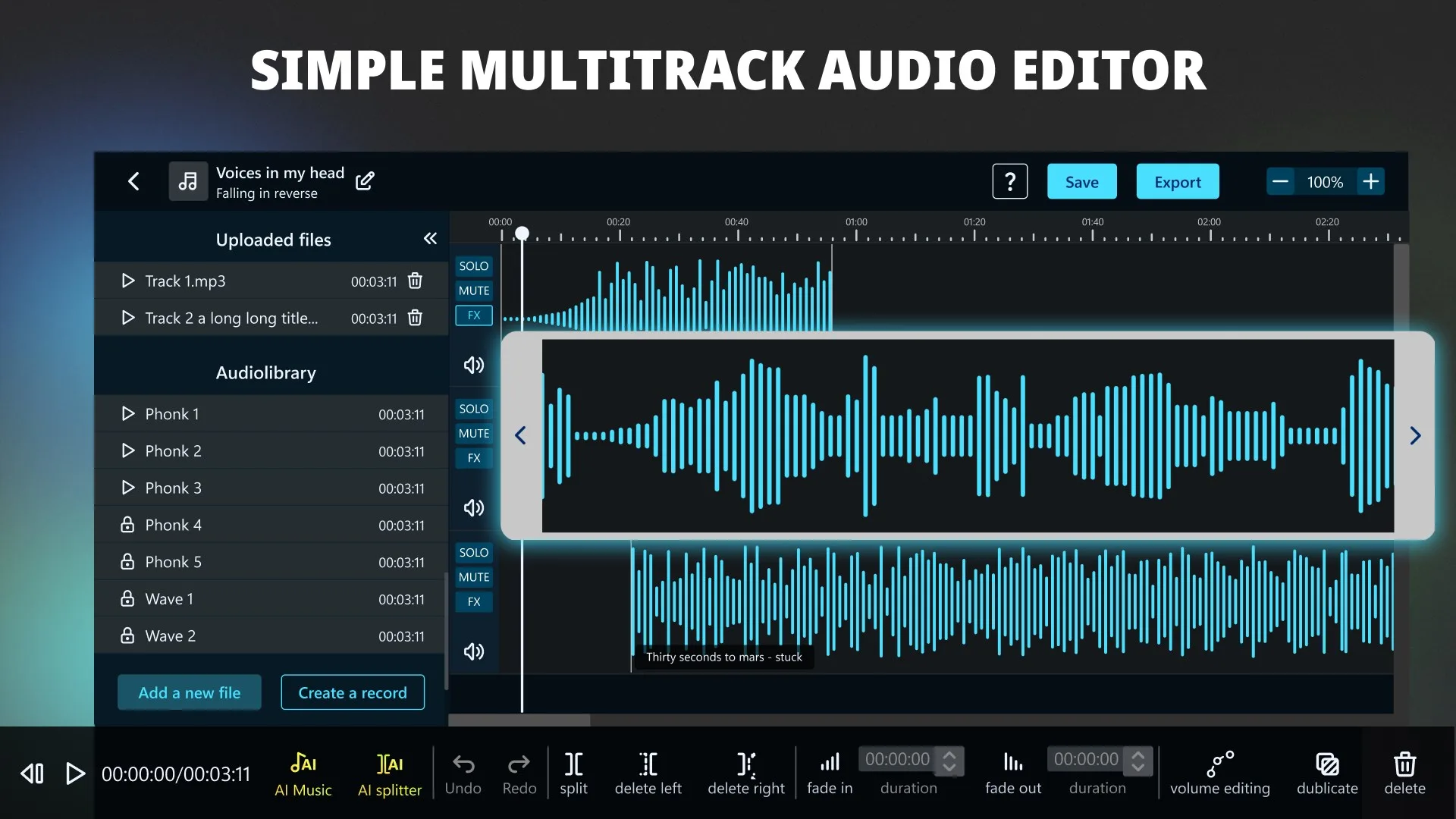 AI Track Editor - Audio Editing Tool screenshot 1