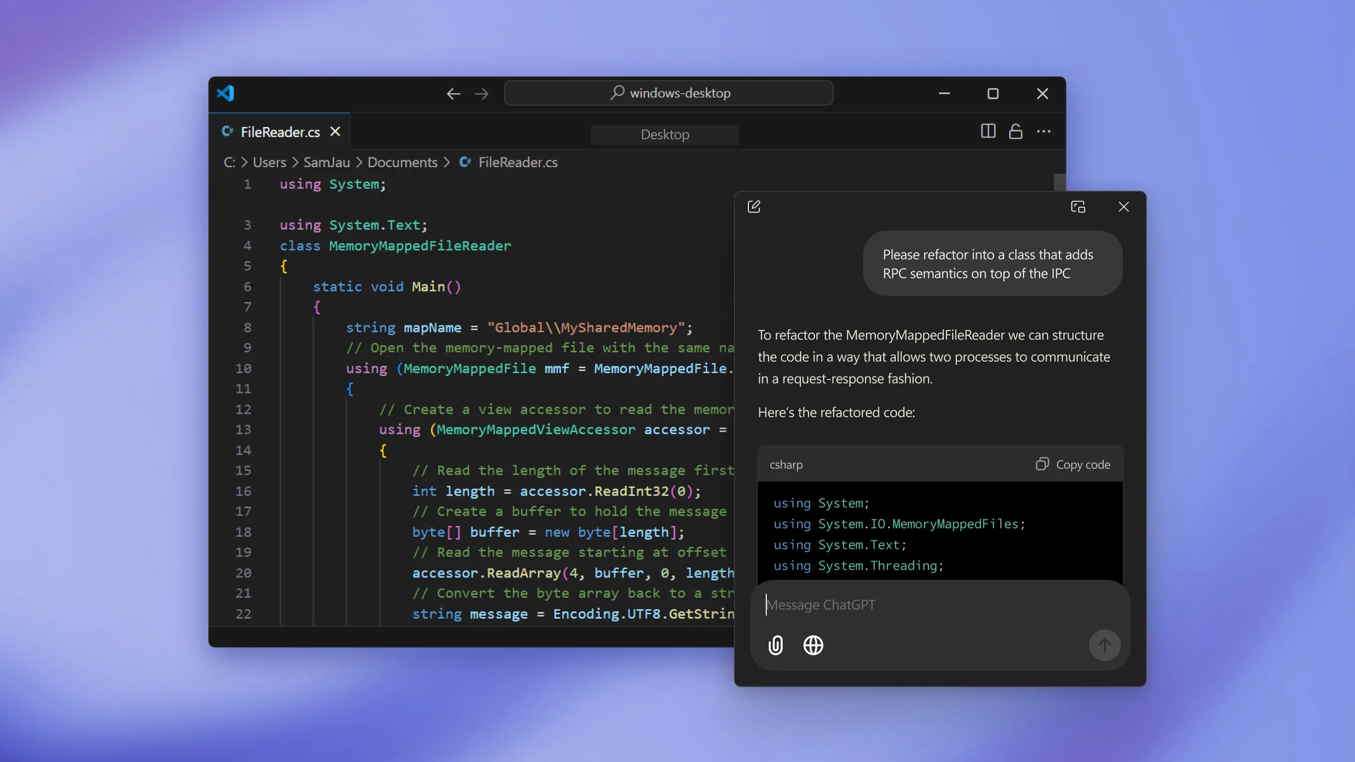 ChatGPT screenshot 1