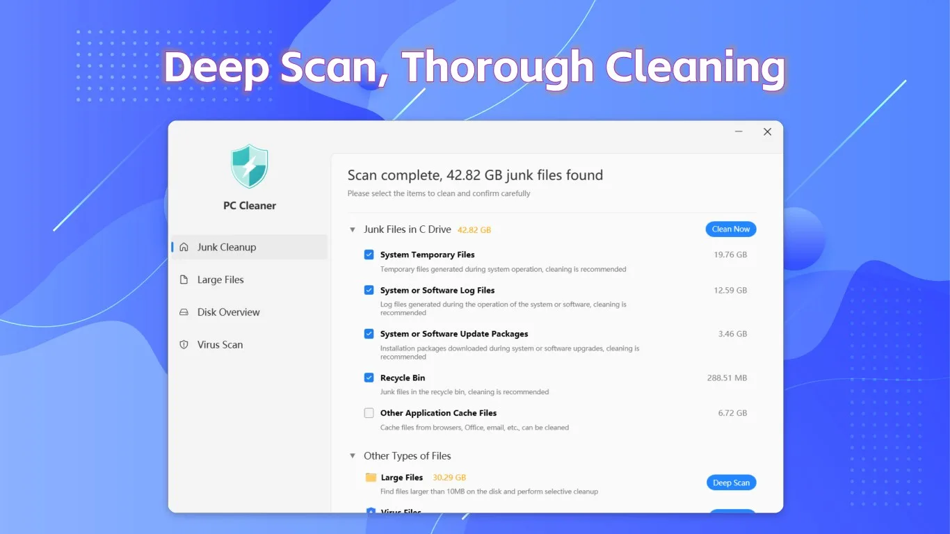 PC Cleaner - Disk Clean & Virus Scan screenshot 1