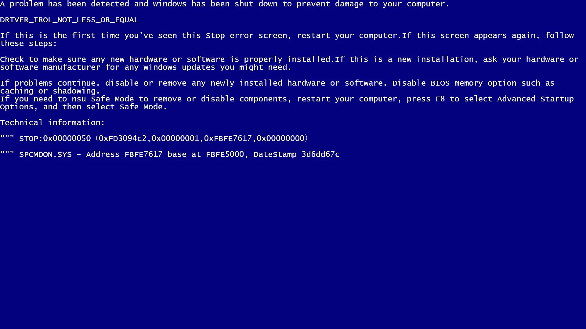 Blue screen emulator screenshot 1