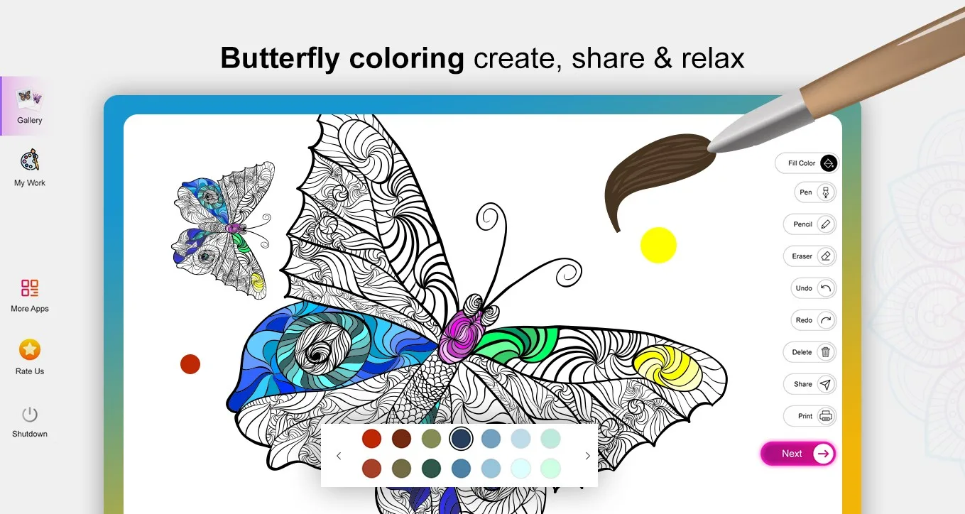 Butterfly Coloring Book Pages screenshot 2