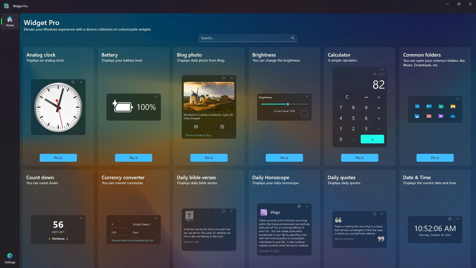 Widget Pro screenshot 1
