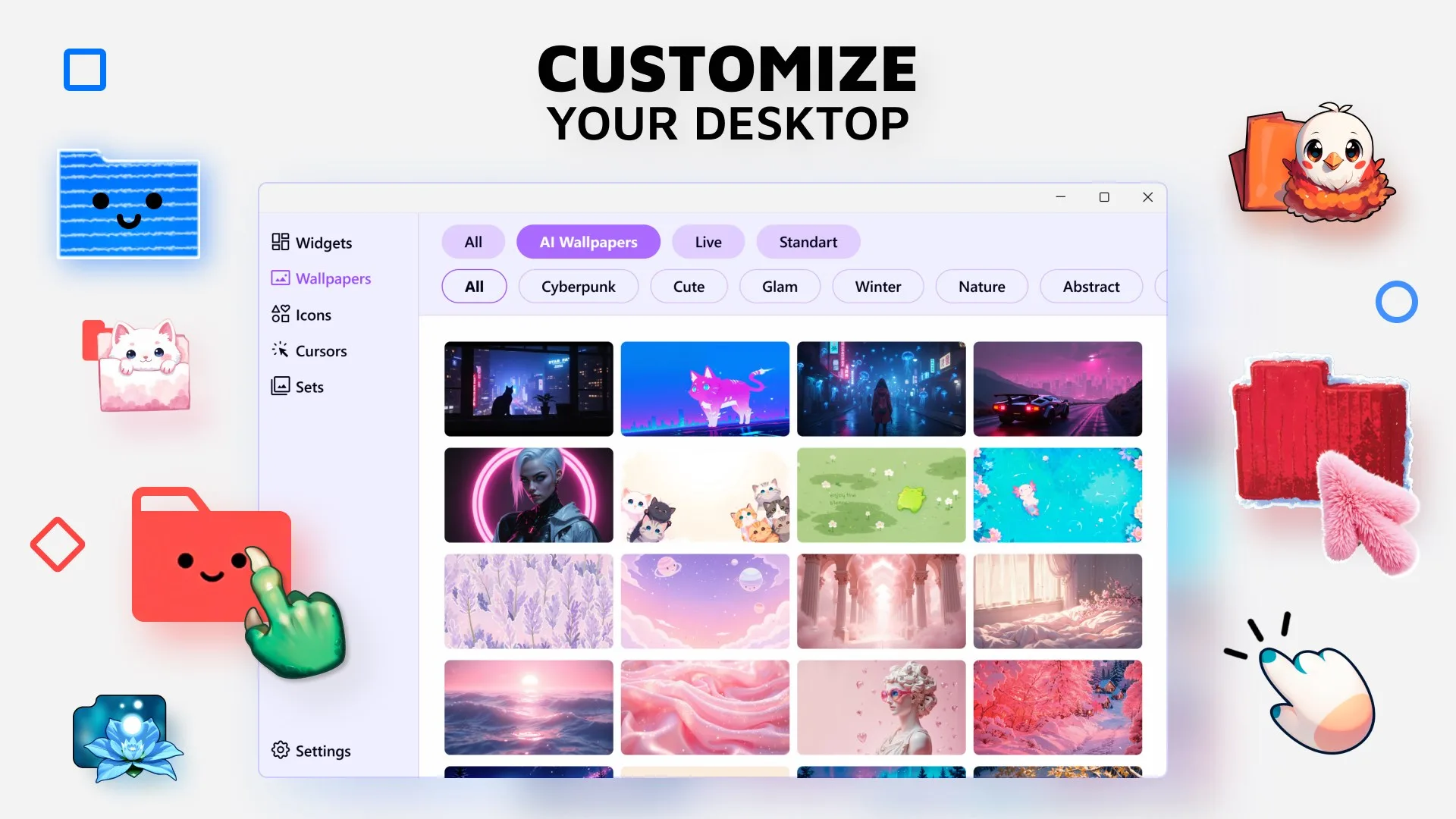 Beautiful Themes Pack — Aesthetic Wallpapers & Desktop Widgets screenshot 1