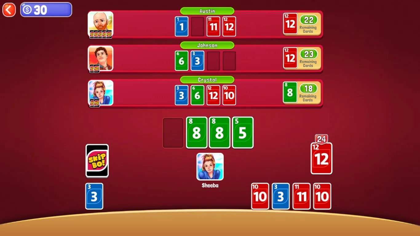 Skip-Bo Free: Sequencing Fun Card game screenshot 1