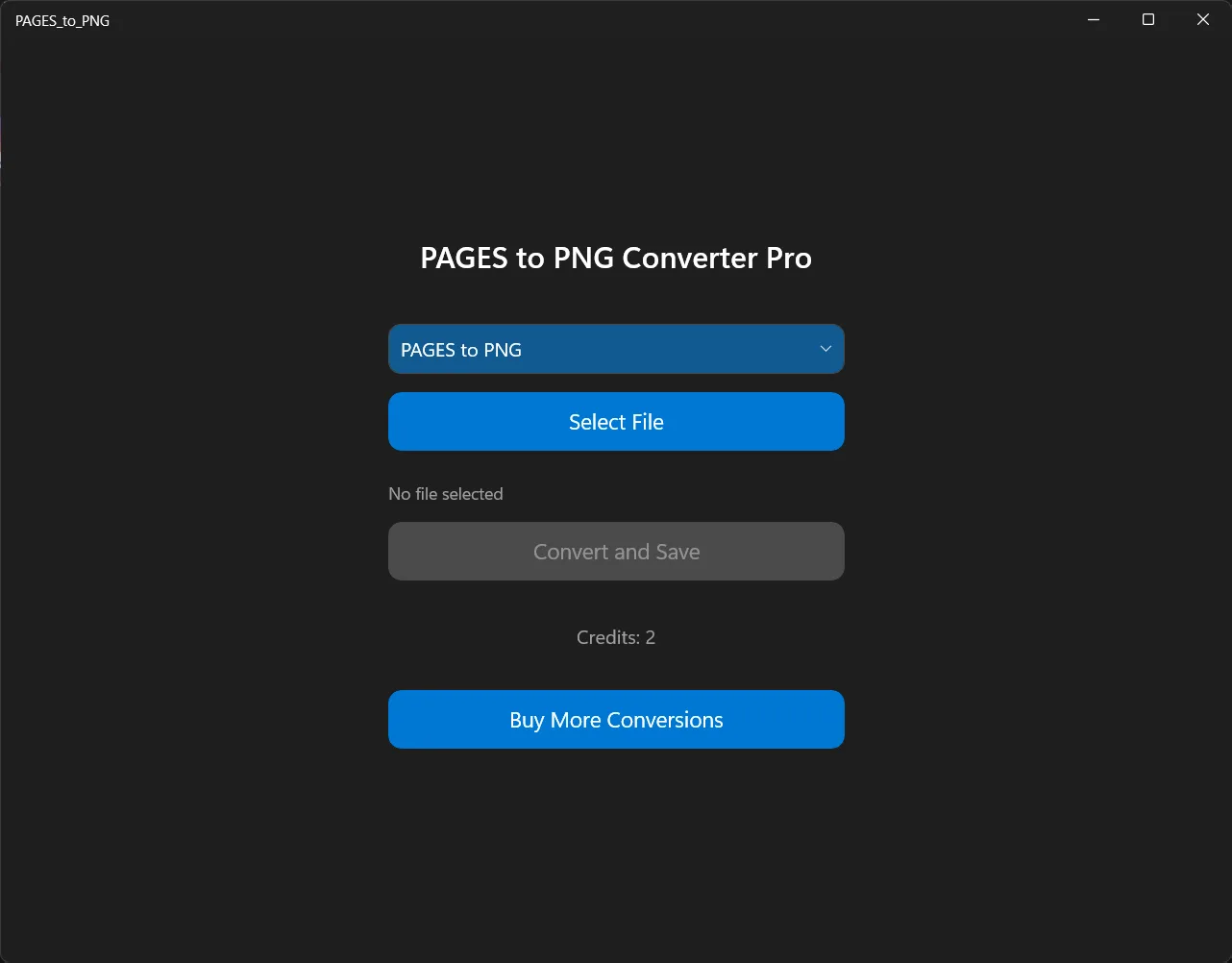 PAGES to PNG Converter screenshot 1