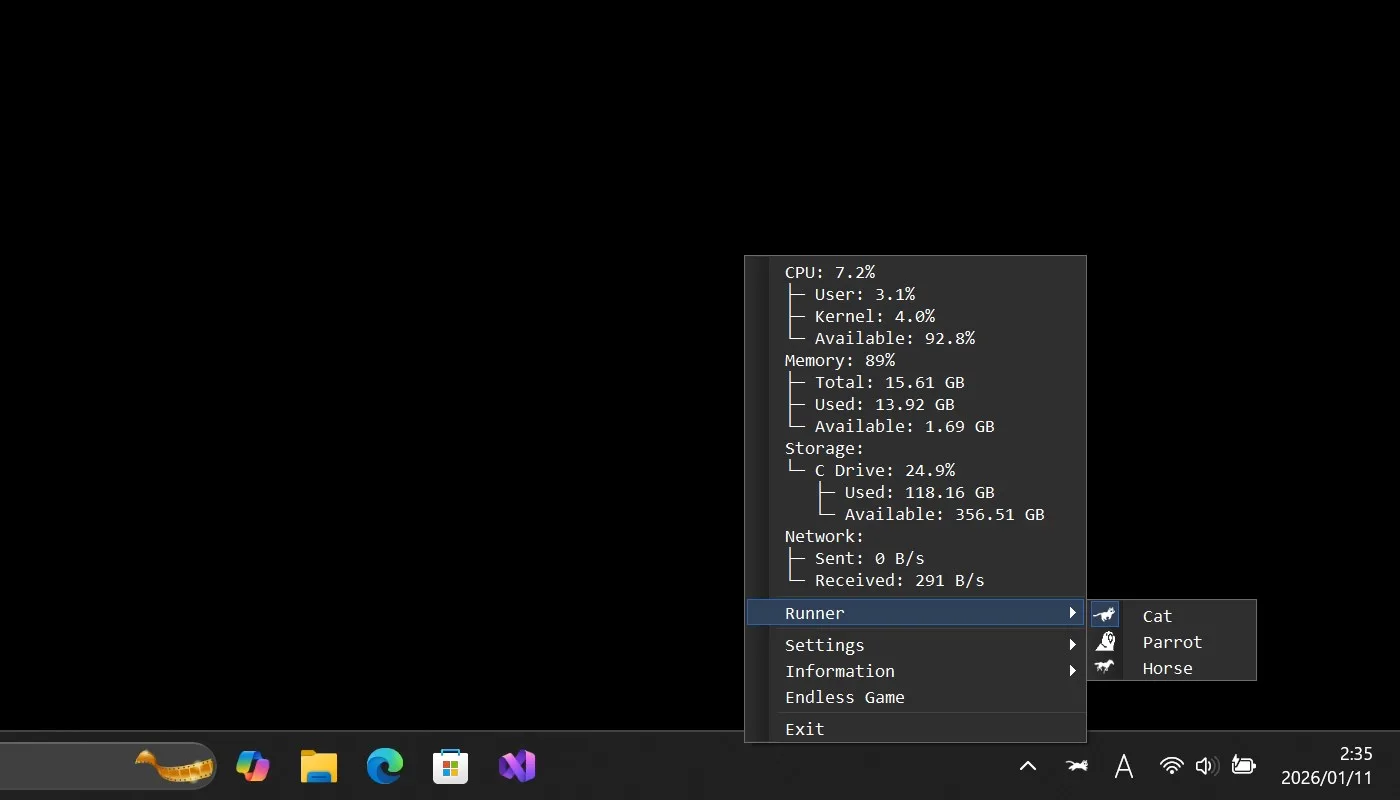 RunCat 365 screenshot 2
