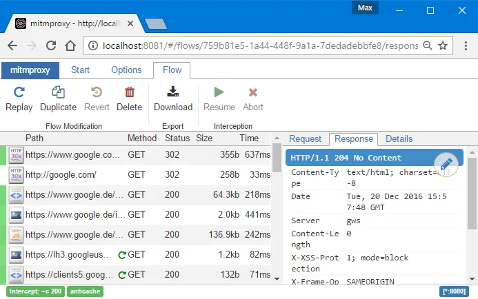 mitmproxy screenshot 1