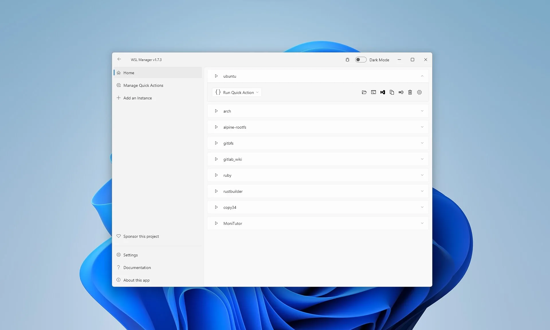 WSL Manager screenshot 1