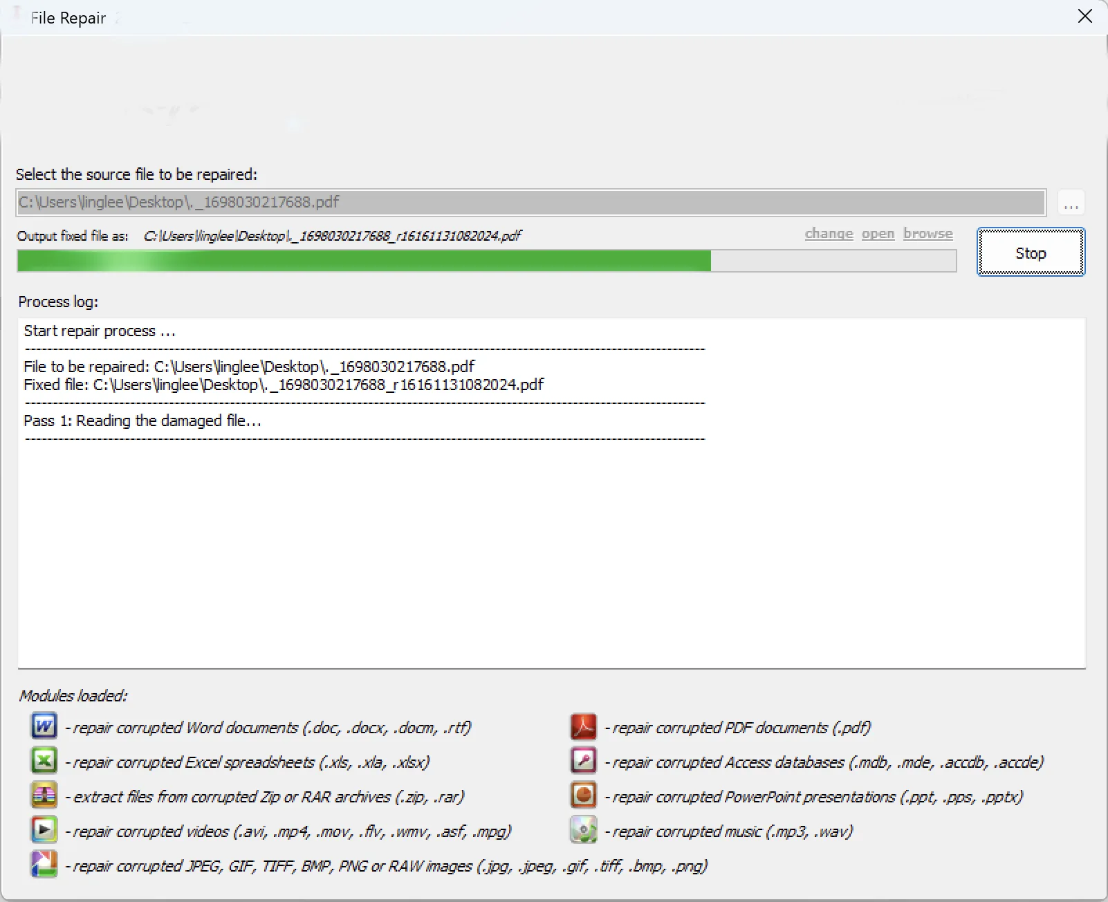 File Repair for Win screenshot 1