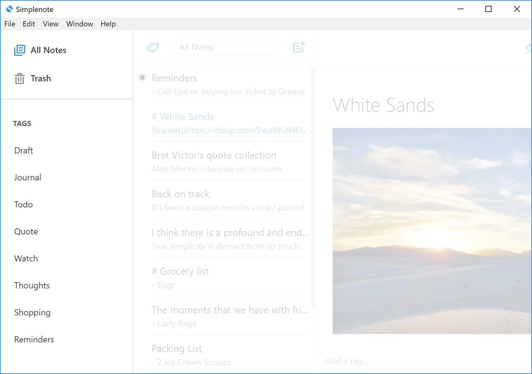 Simplenote screenshot 3