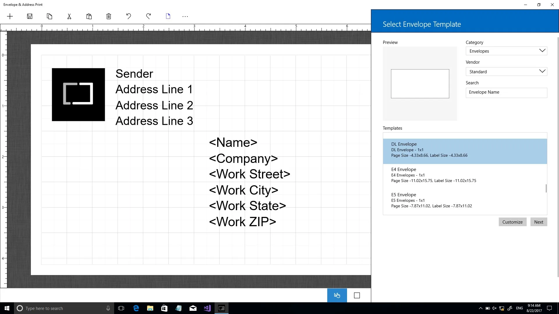 Envelope & Address Print screenshot 1