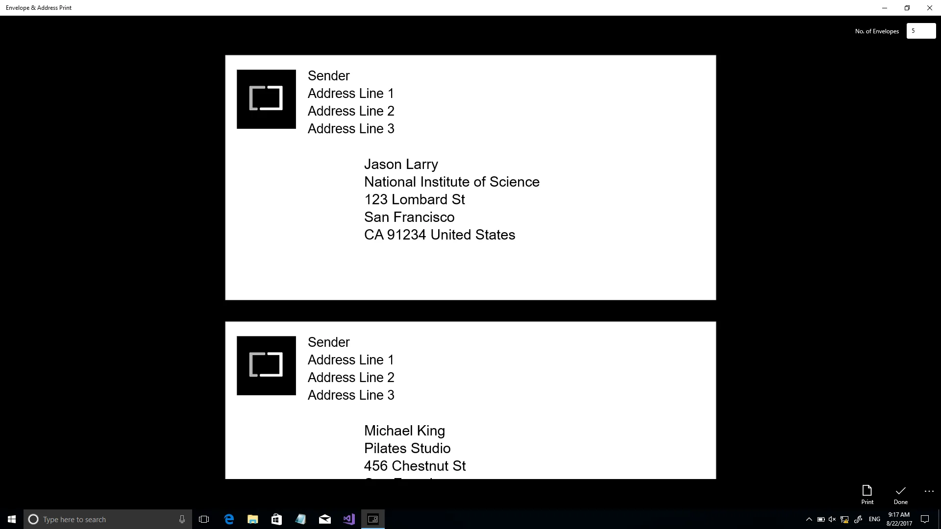 Envelope & Address Print screenshot 4