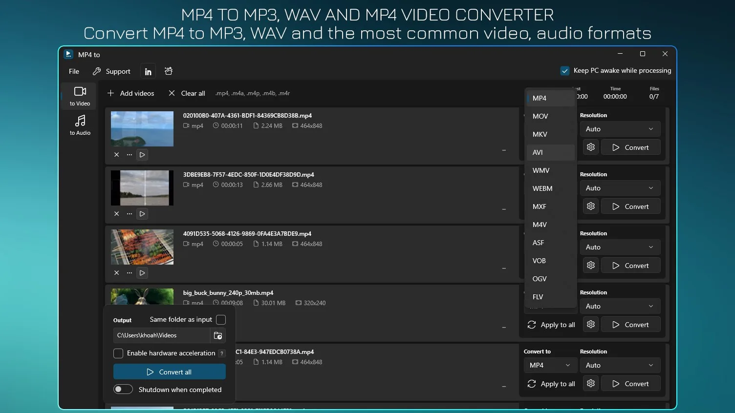 MP4 to MP3 & MP4 Video Converter screenshot 1