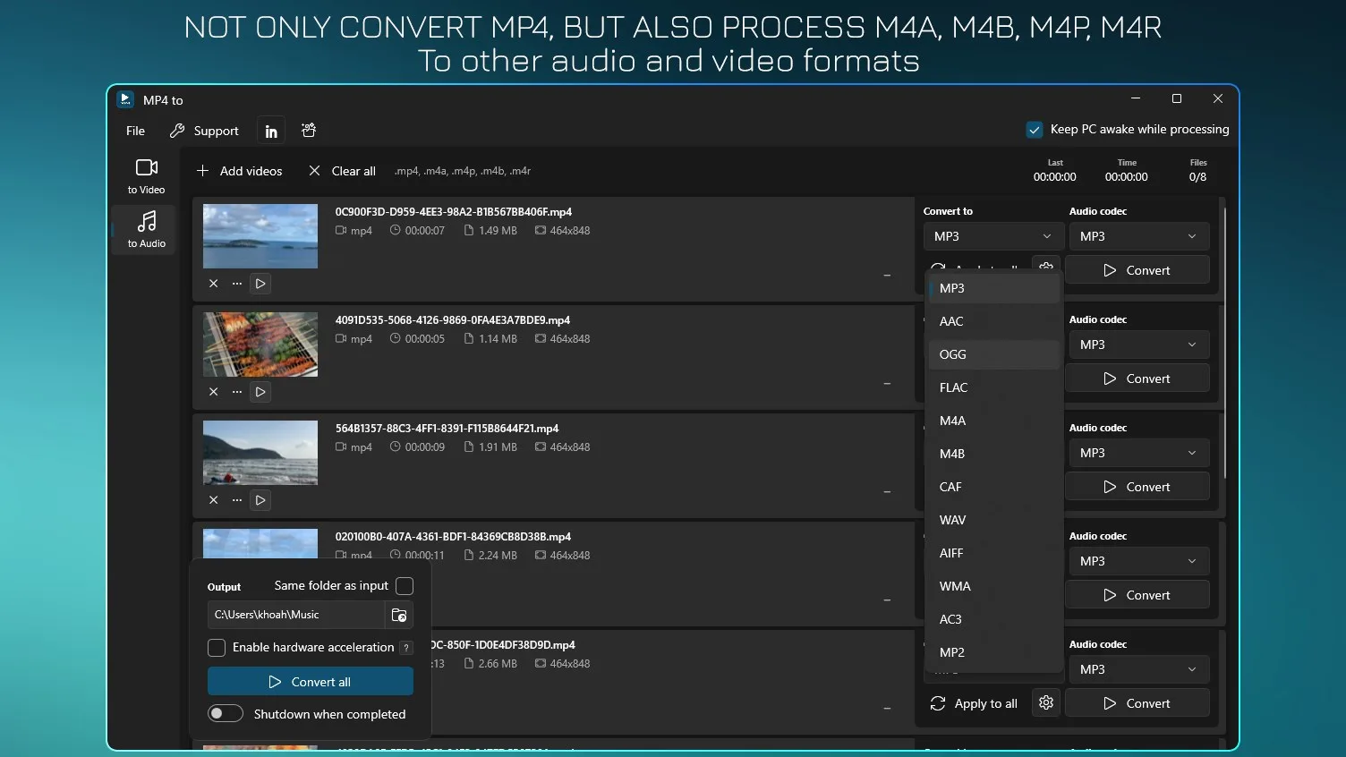 MP4 to MP3 & MP4 Video Converter screenshot 2