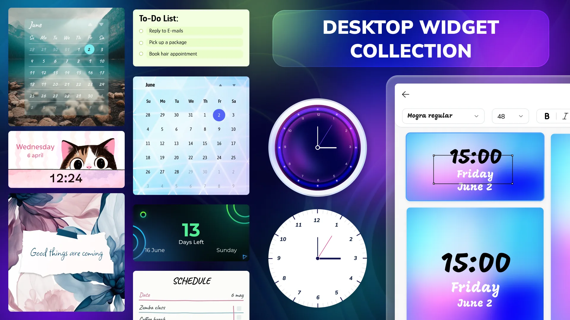 Desktop Widget Tools: Custom Calendar and Clock screenshot 1