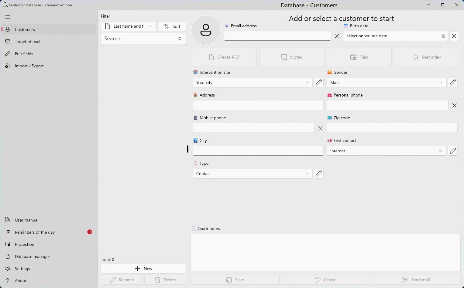 Simple Customer Database screenshot 1