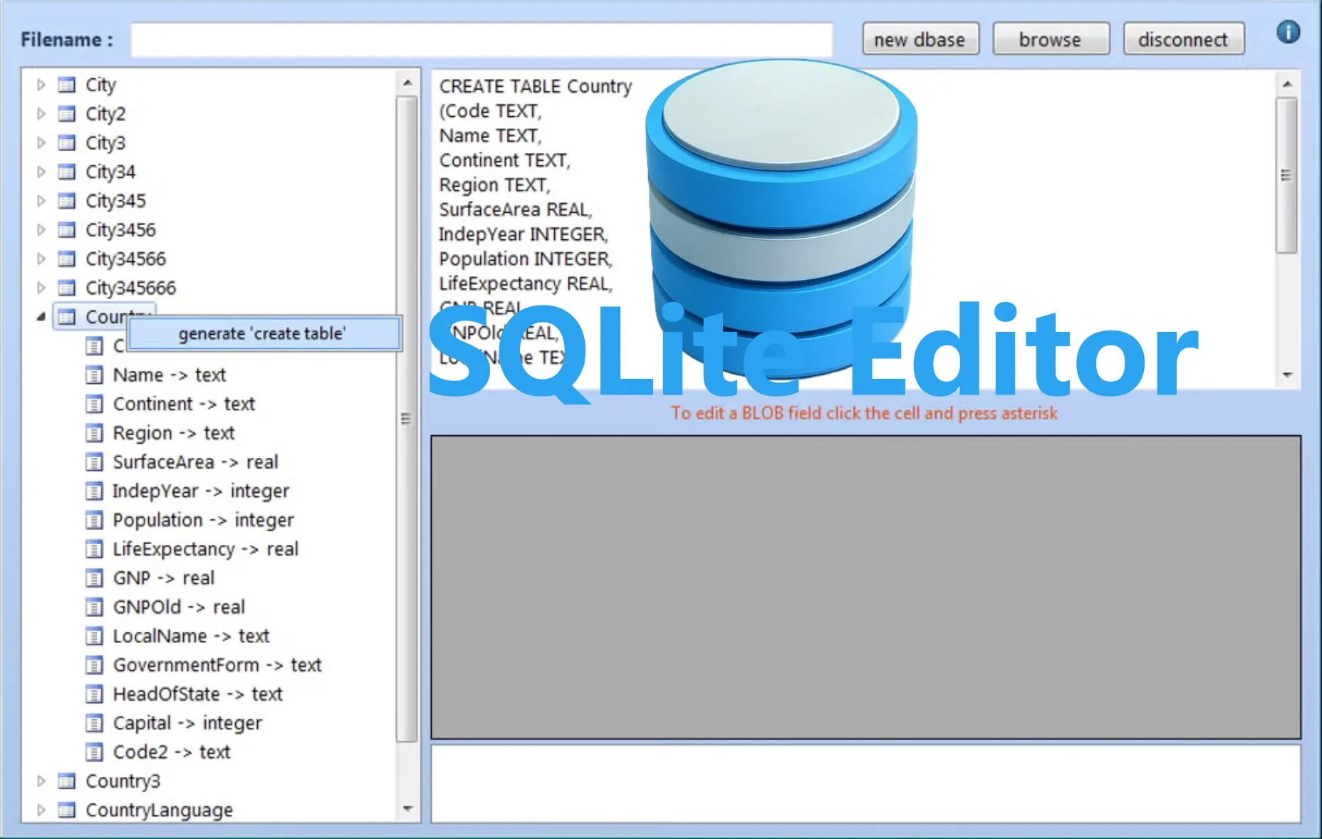SQLite Editor screenshot 1