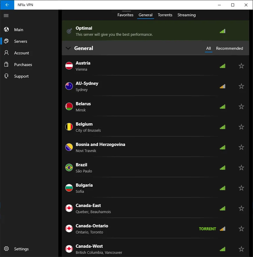 NFlix VPN screenshot 1