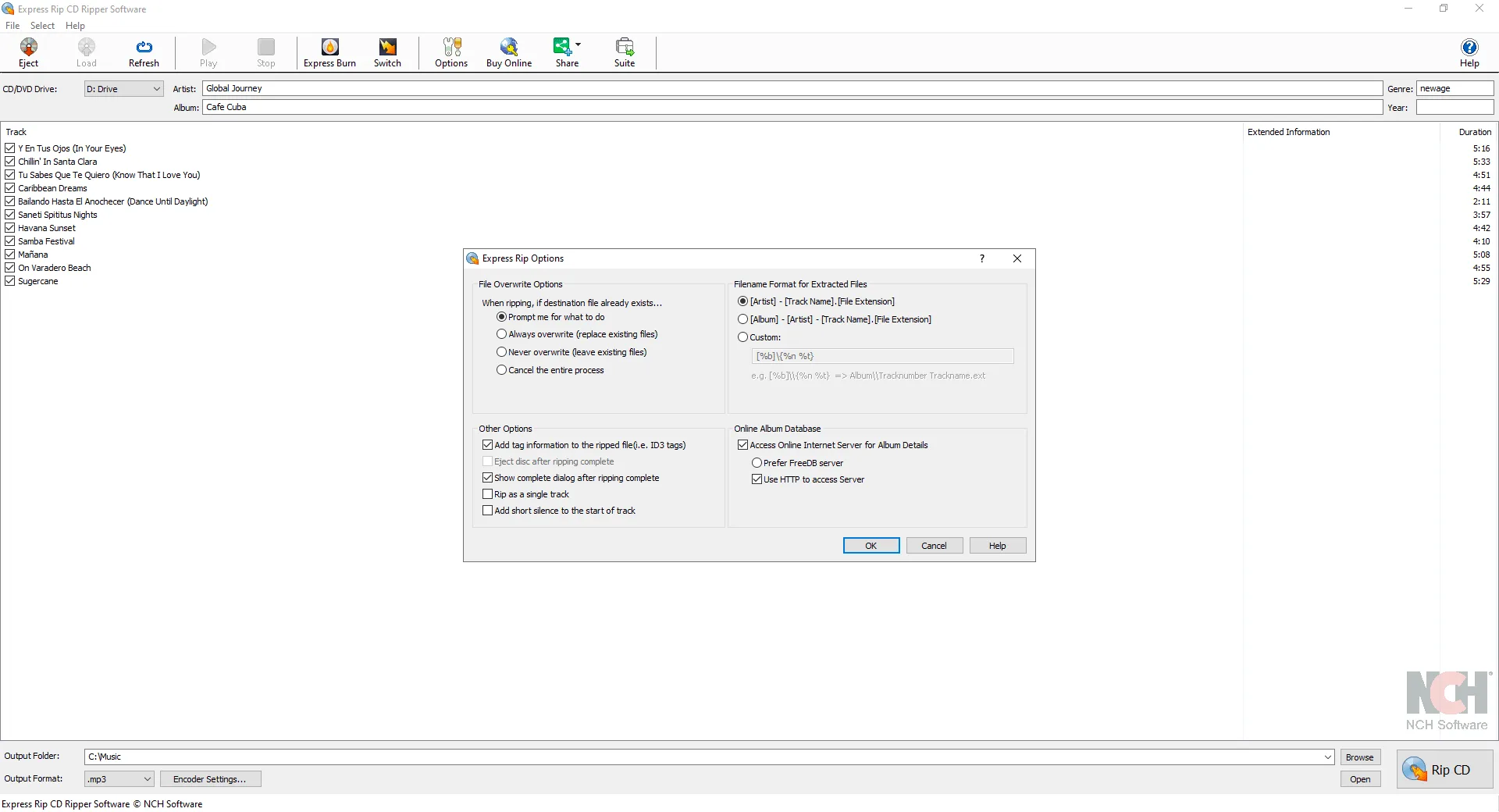 Express Rip CD Ripper Express Edition screenshot 3
