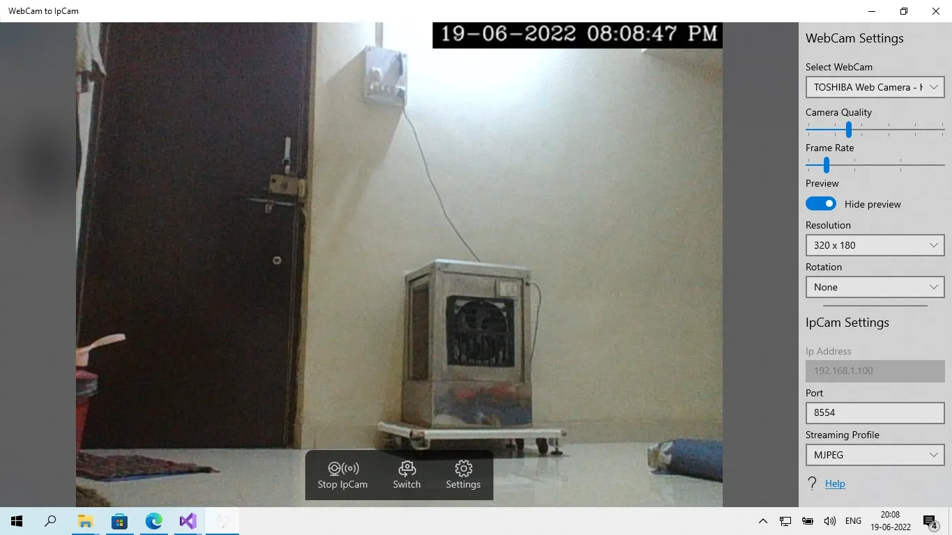 WebCam to IpCam screenshot 2