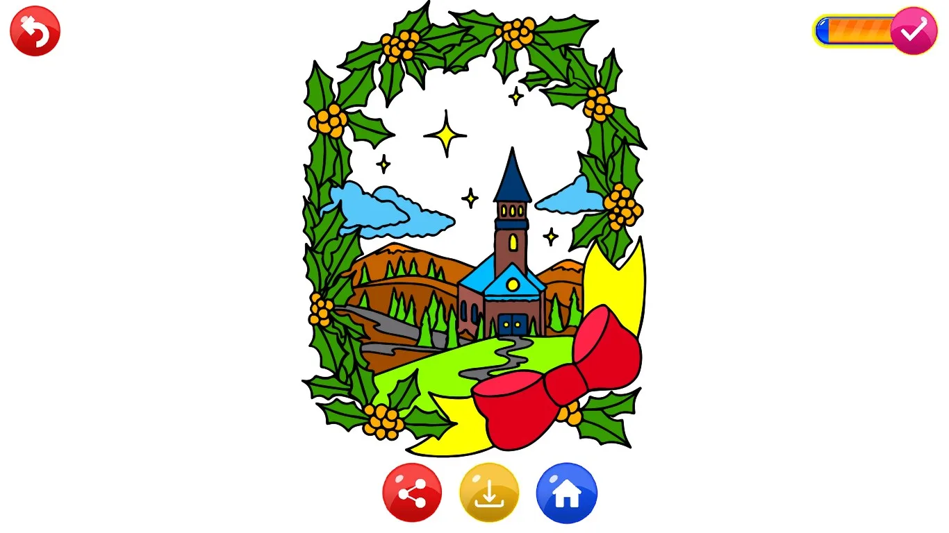 Christmas Color by Number - Sparkly Santa Drawing screenshot 1