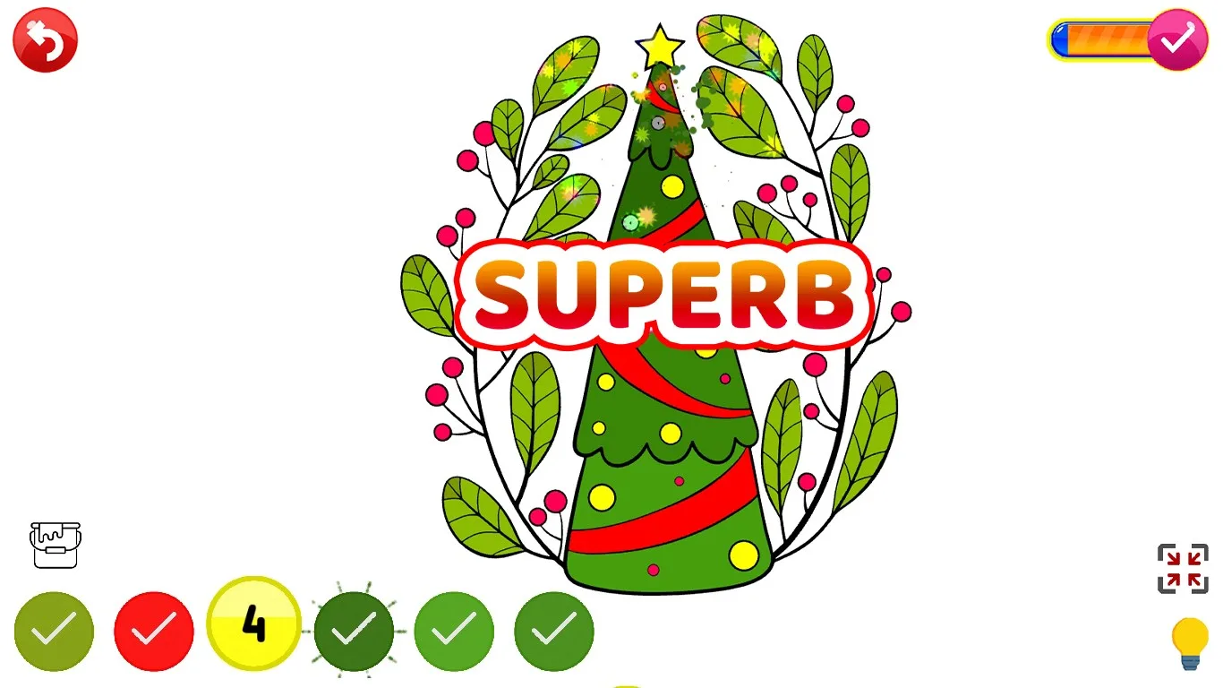 Christmas Color by Number - Sparkly Santa Drawing screenshot 2