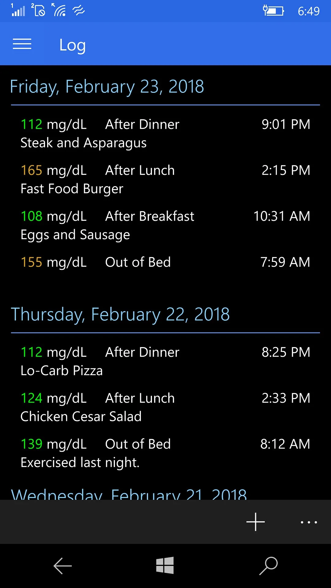 GLog: Glucose Logbook for Diabetics screenshot 3
