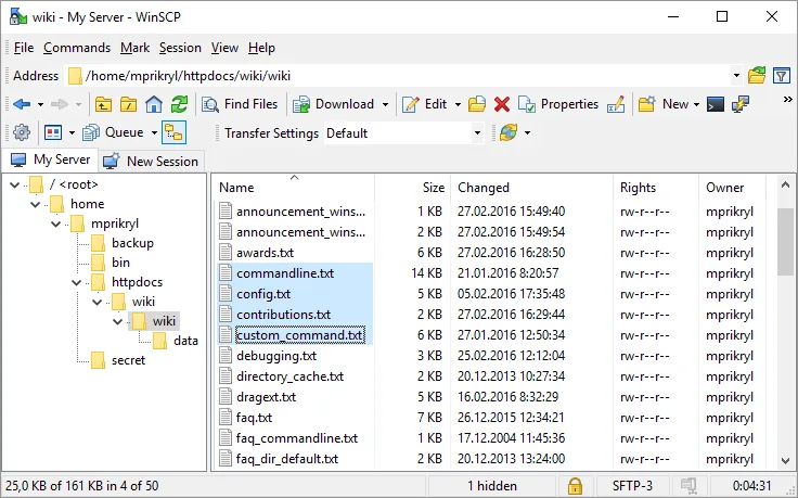 WinSCP screenshot 2