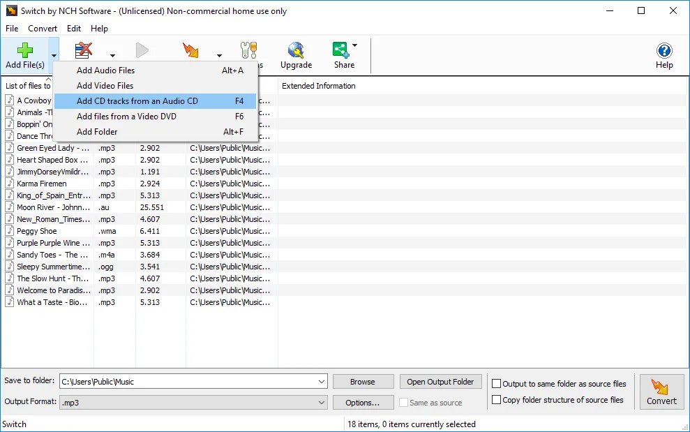 Switch Sound File Converter Express Edition screenshot 1