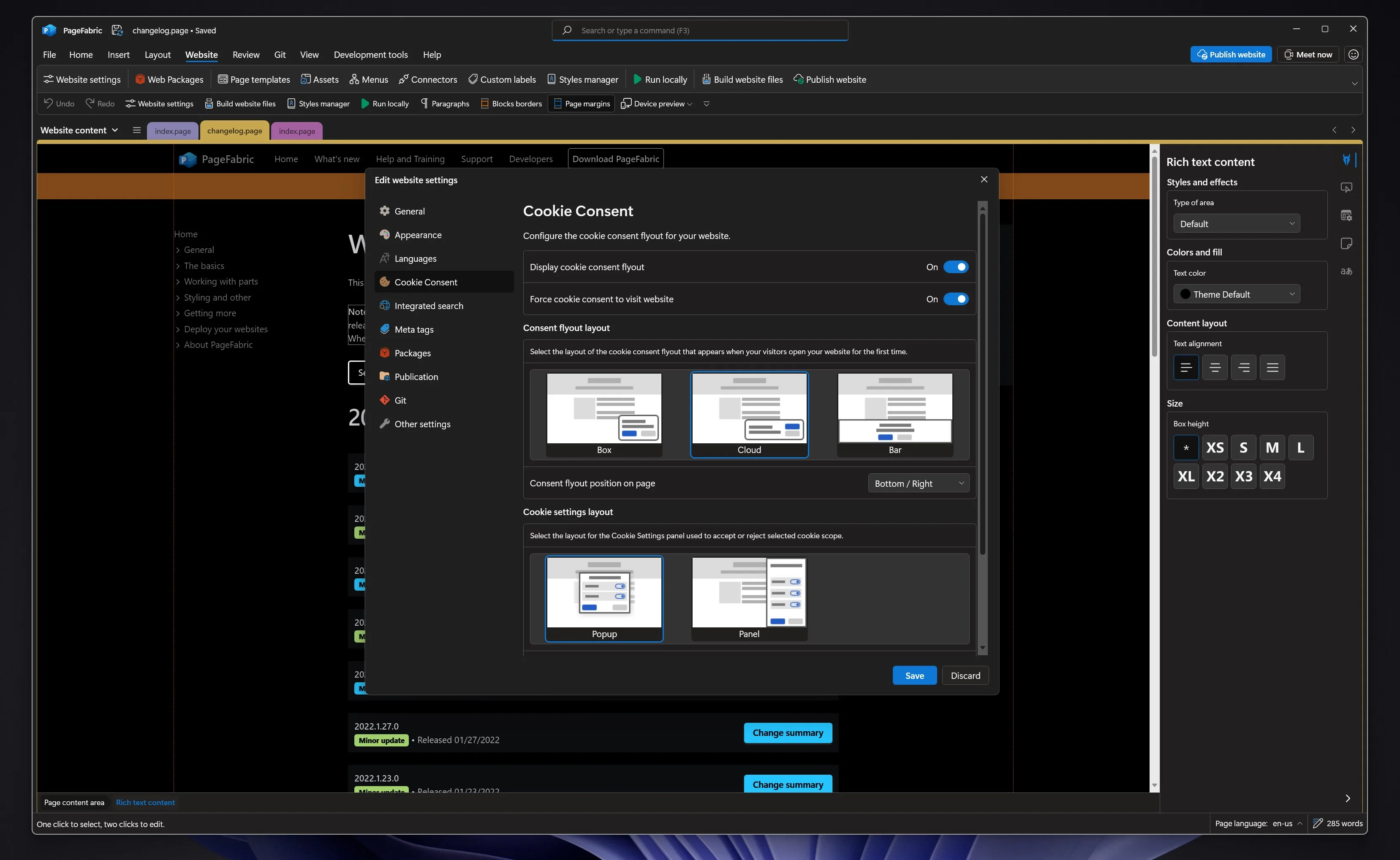 PageFabric screenshot 2
