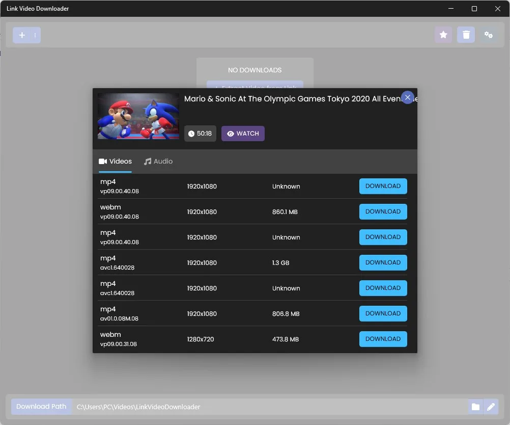 Link Video Downloader screenshot 1