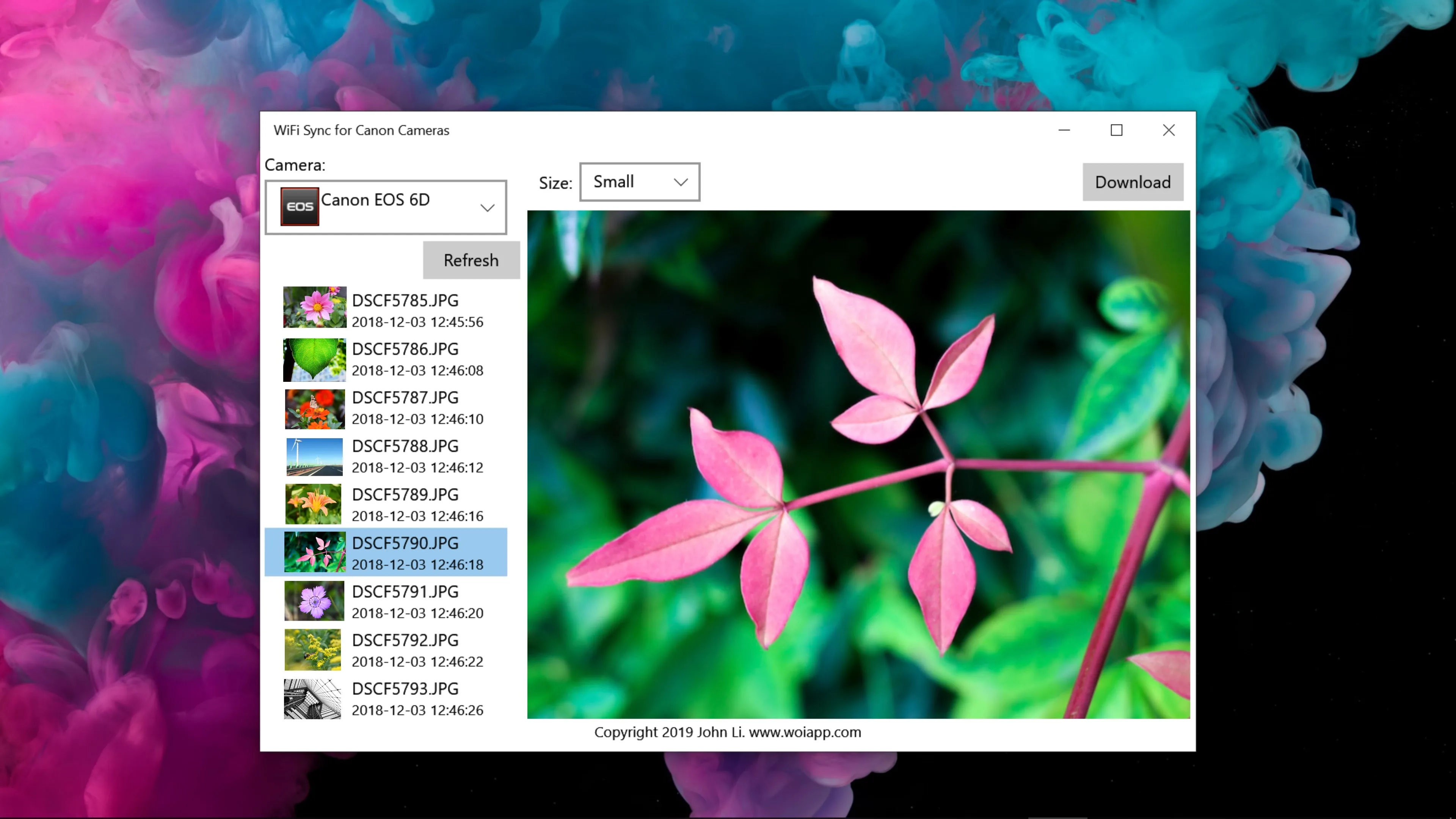 WiFi Sync for connected Cameras screenshot 1