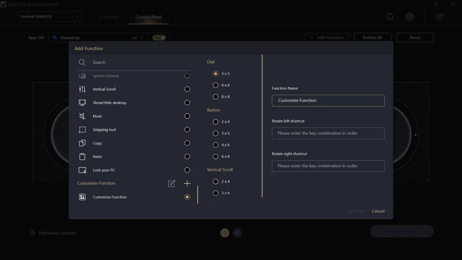 ASUS Dial & Control Panel screenshot 3