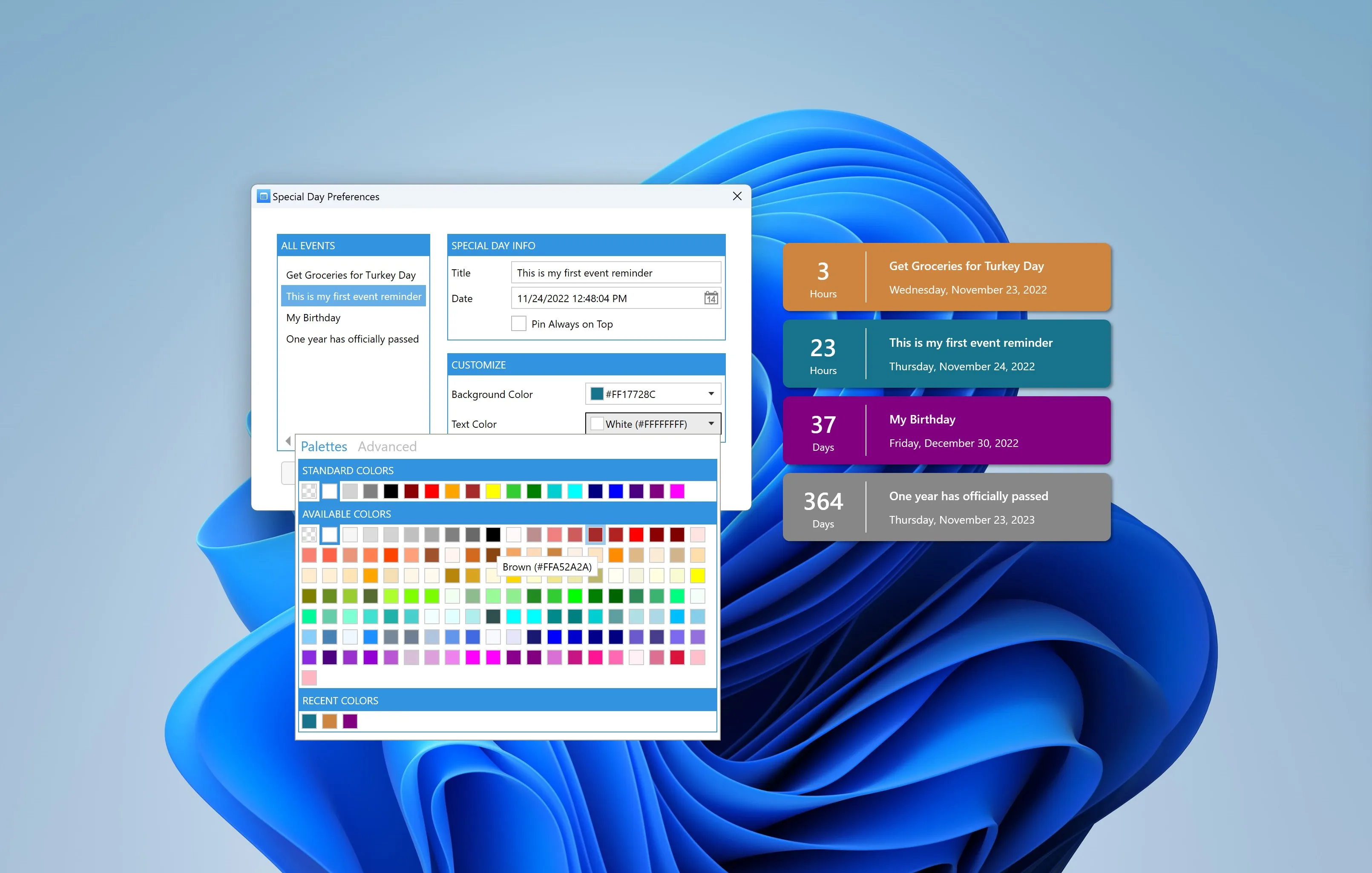 Countdown Reminder Widget screenshot 2