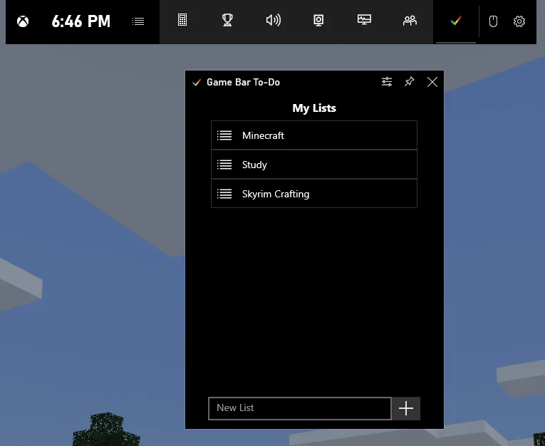 Game Bar To-Do screenshot 1