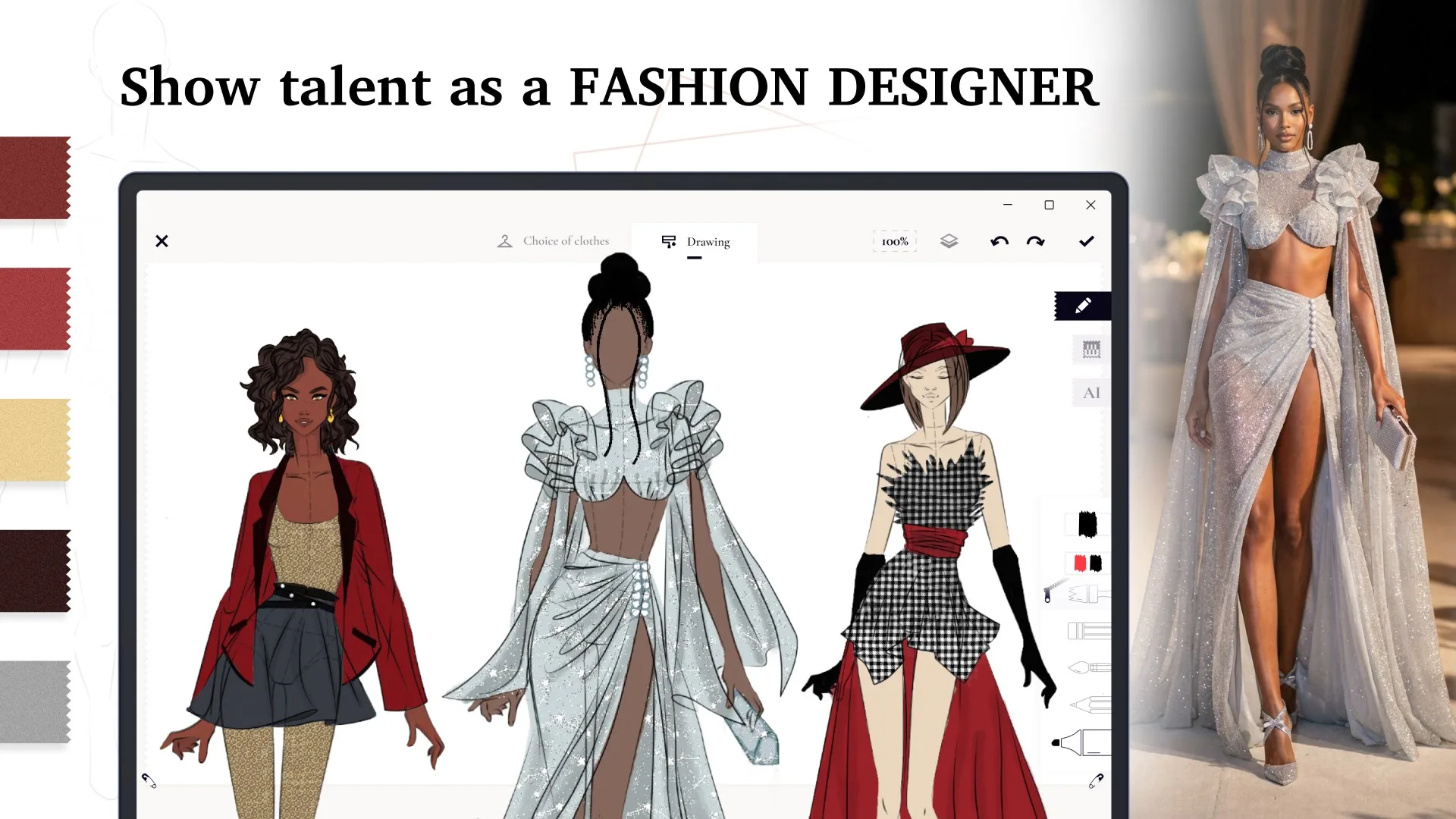 Fashion Design Drawing - Create Sketches & Outfit Illustrations screenshot 1