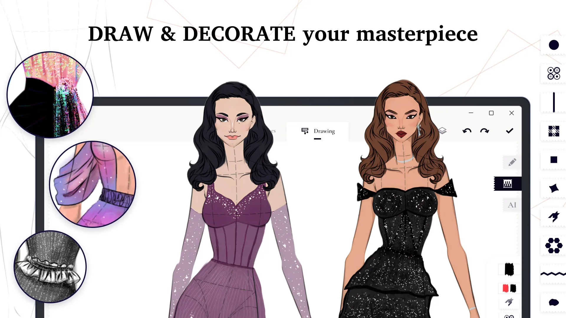 Fashion Design Drawing - Create Sketches & Outfit Illustrations screenshot 2