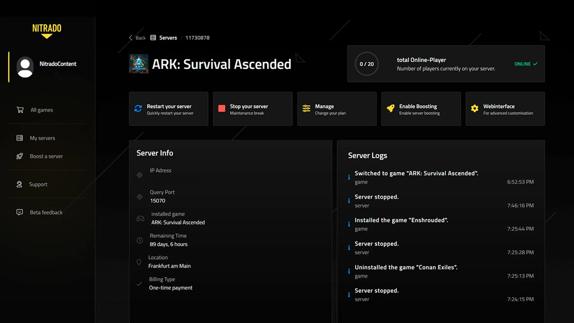Nitrado screenshot 3