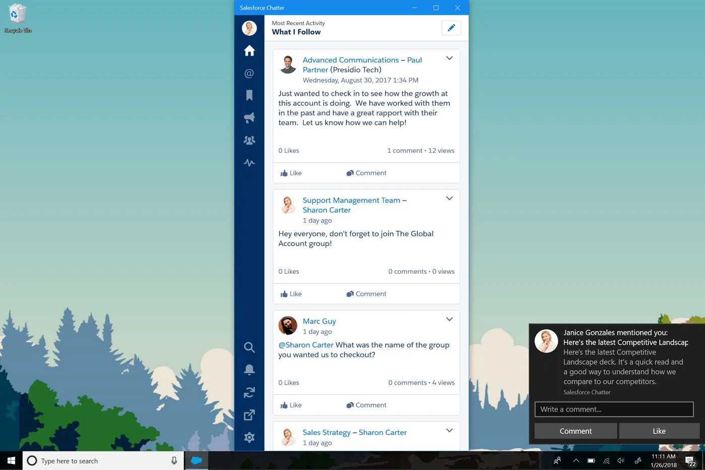 Salesforce Chatter screenshot 1