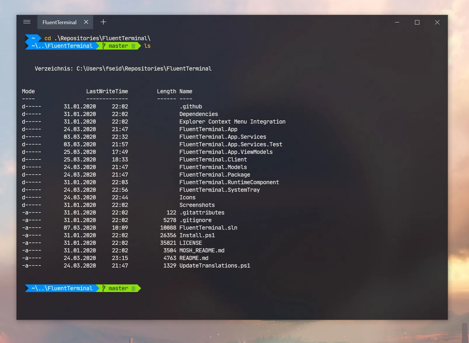 Fluent Terminal screenshot 2