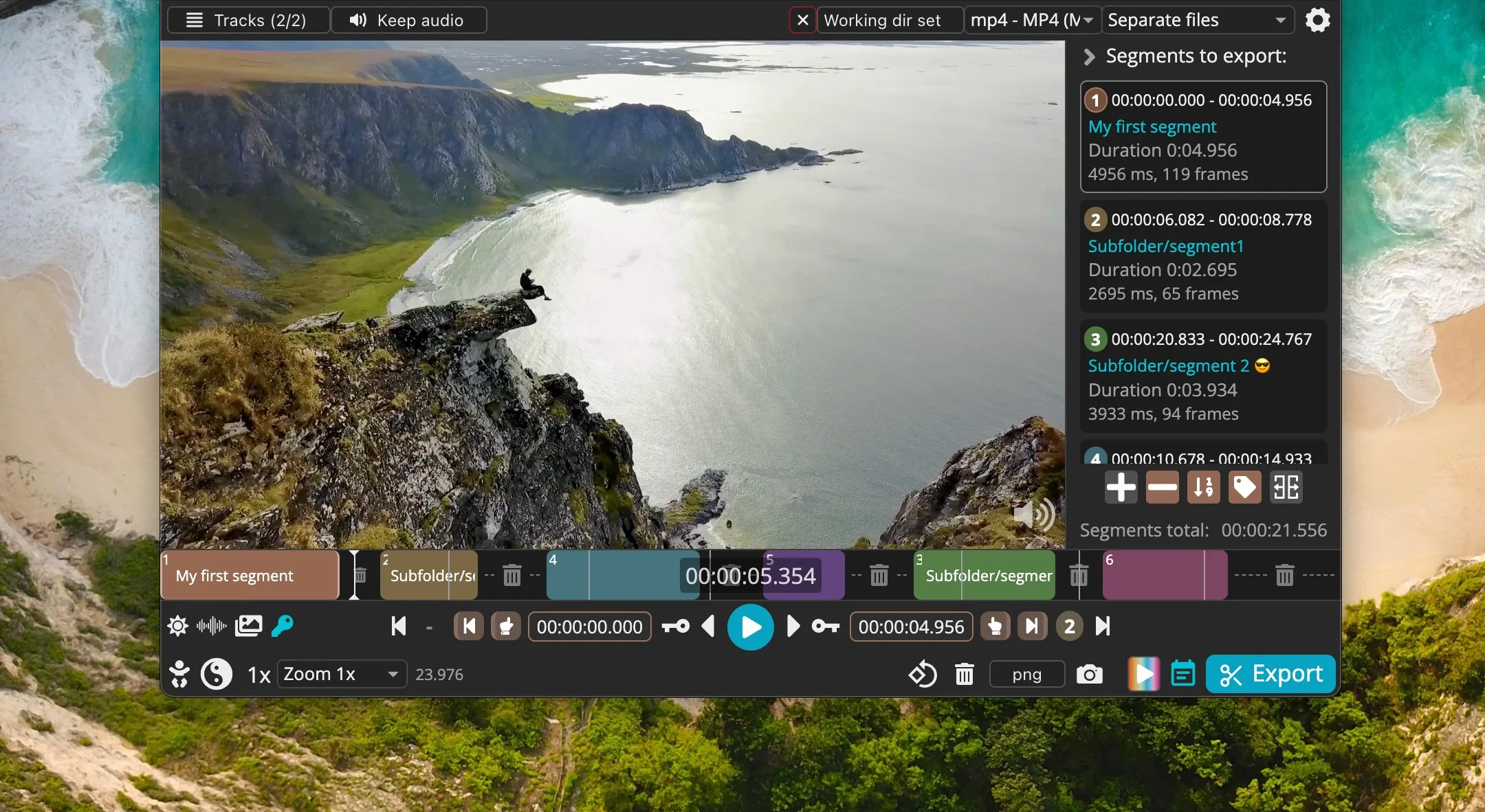 LosslessCut screenshot 1