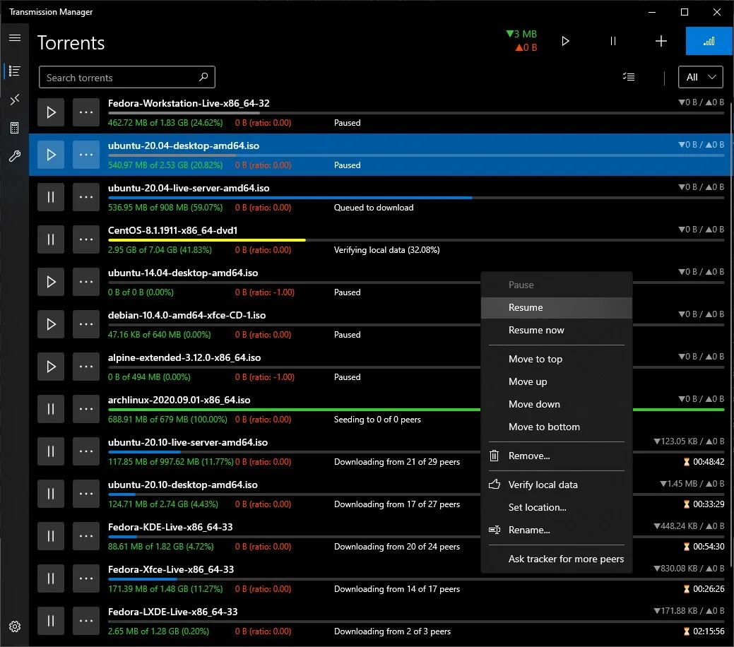 Transmission Manager screenshot 1