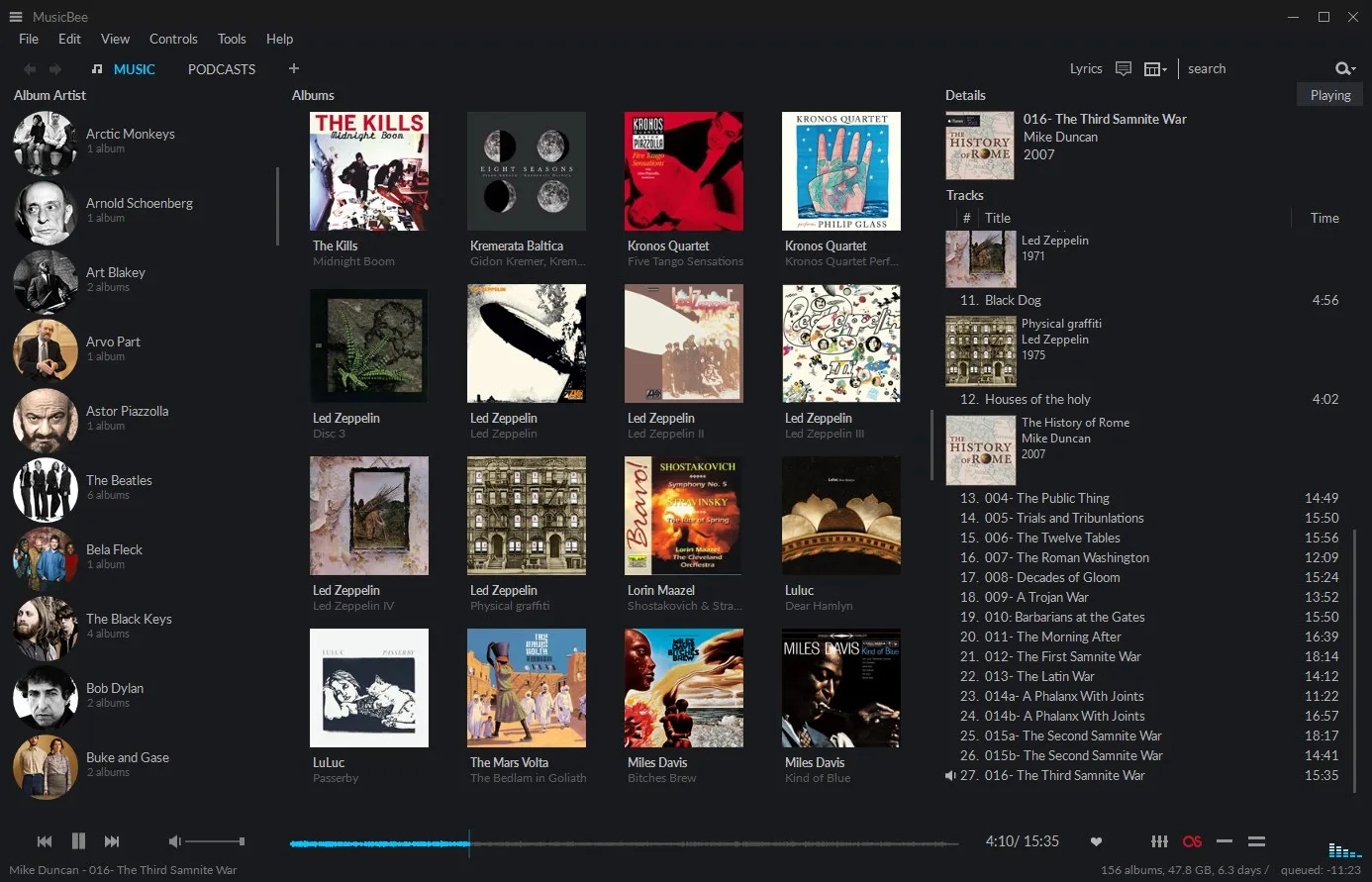 MusicBee screenshot 2