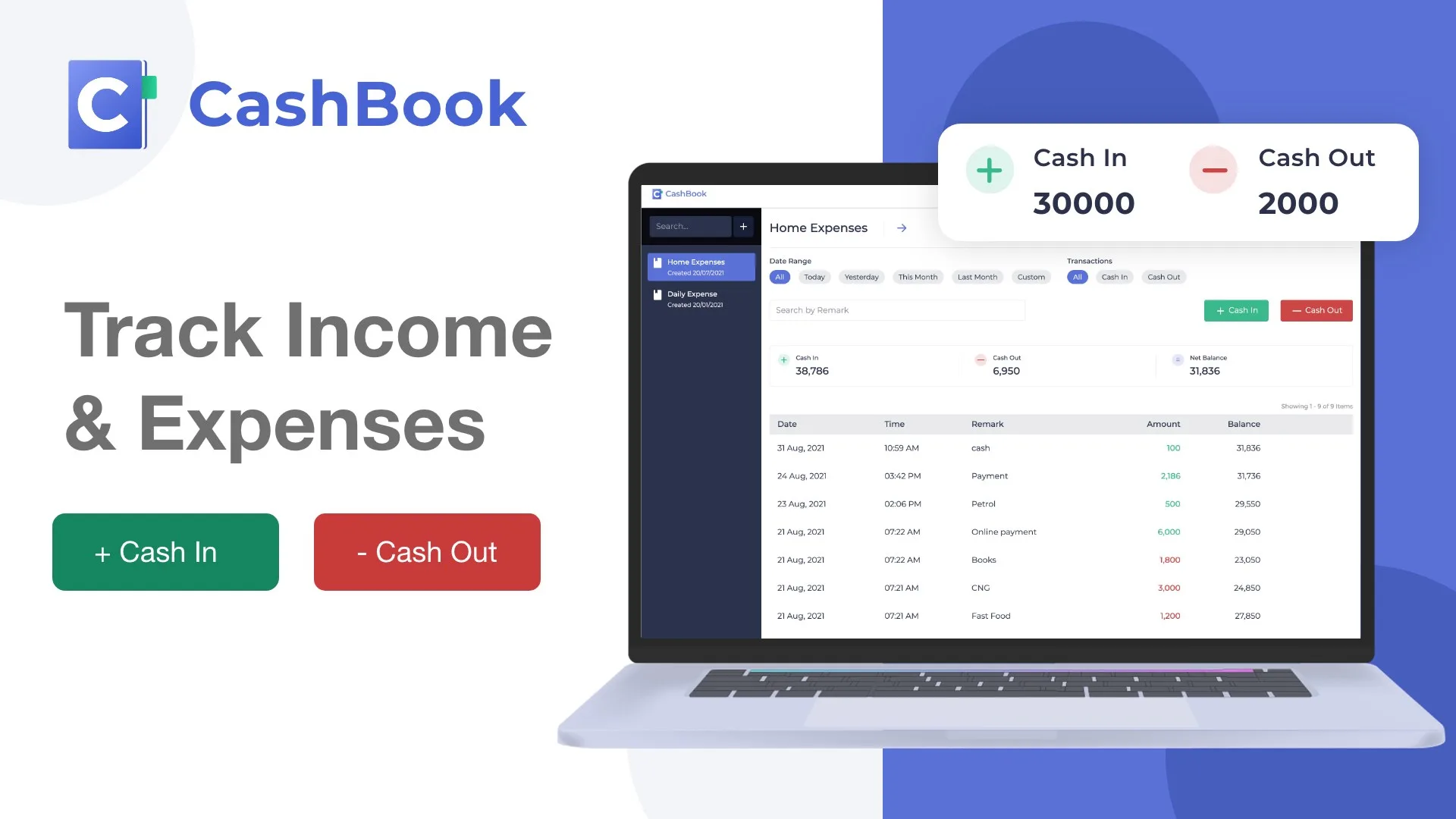 CashBook App screenshot 1