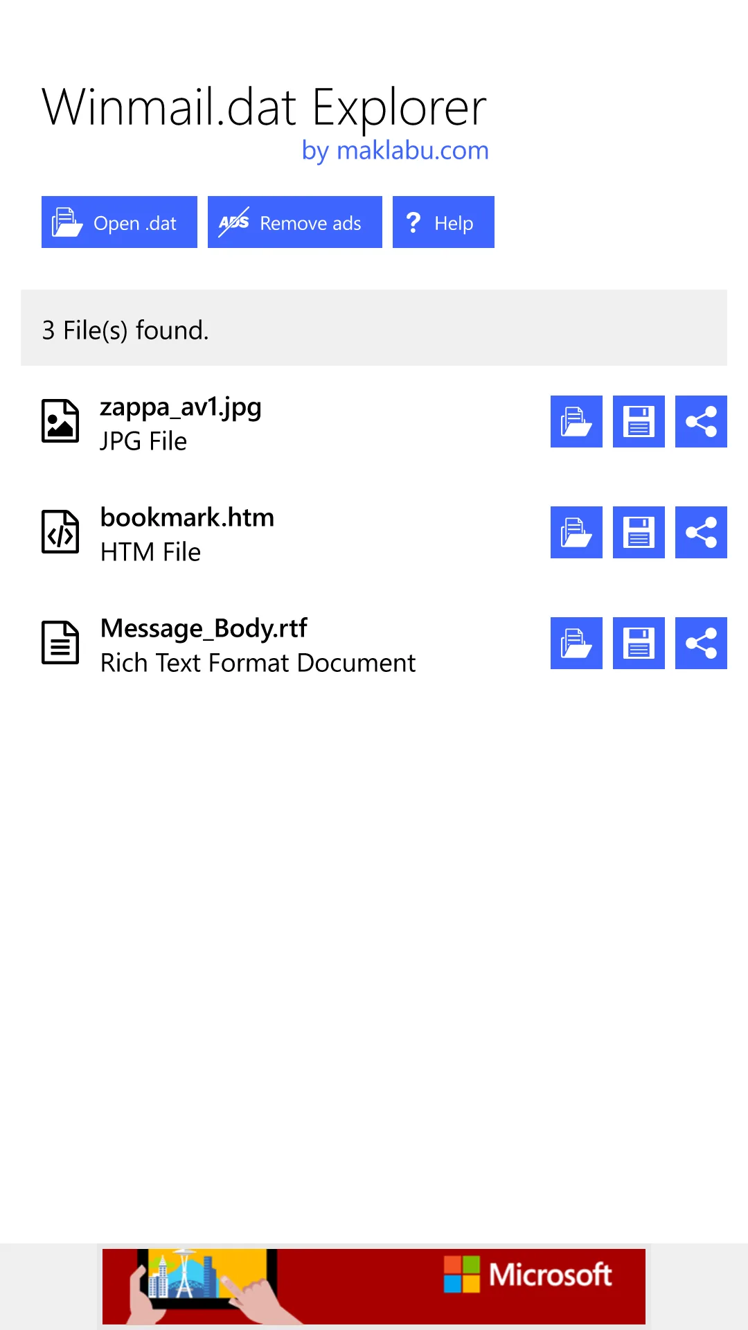 Winmail.dat Explorer screenshot 1