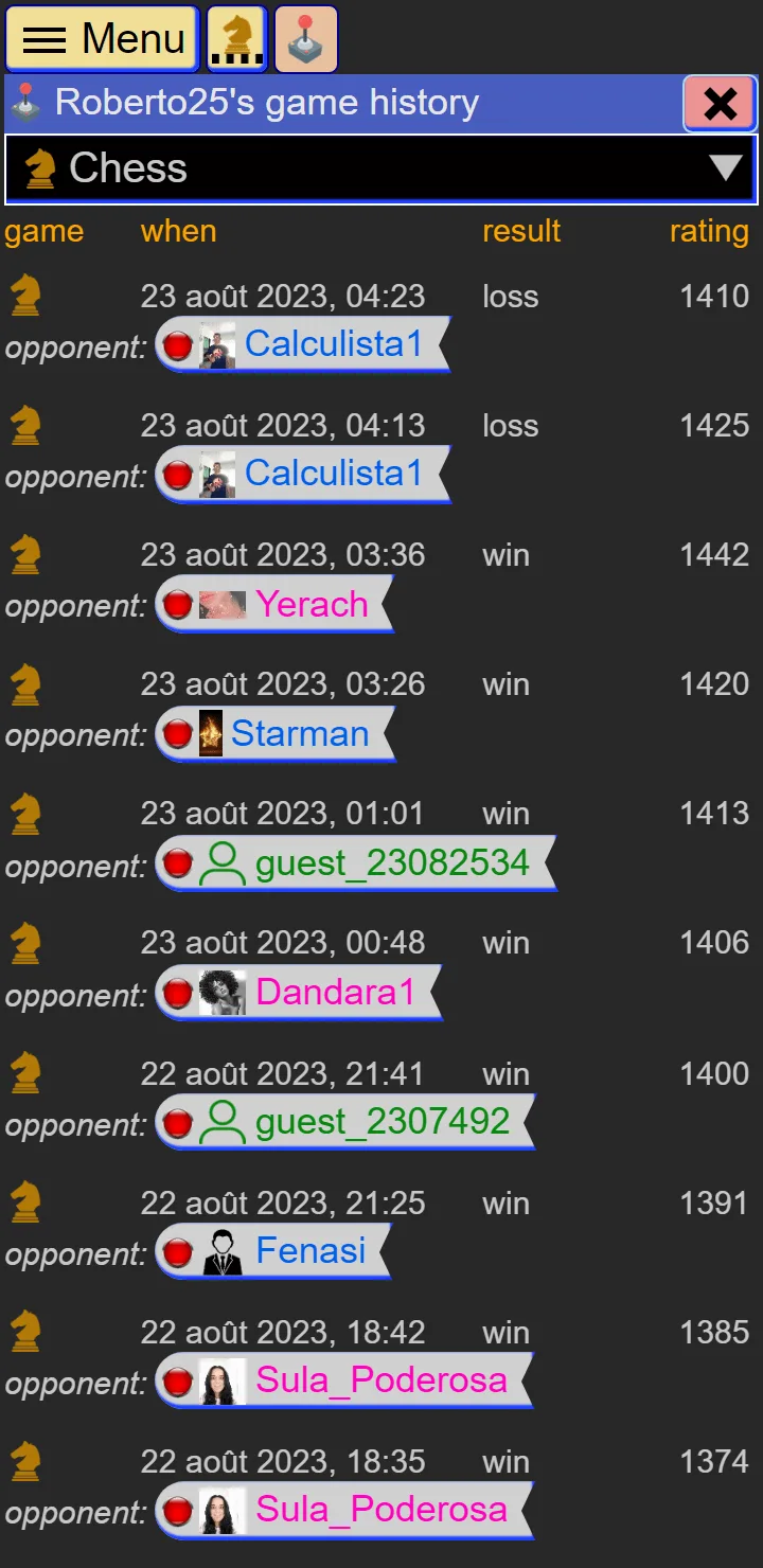 Chess online game screenshot 2