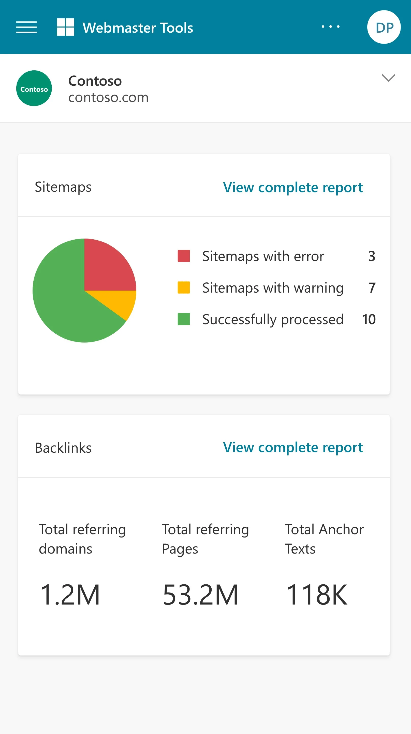 Bing Webmaster Tools screenshot 3