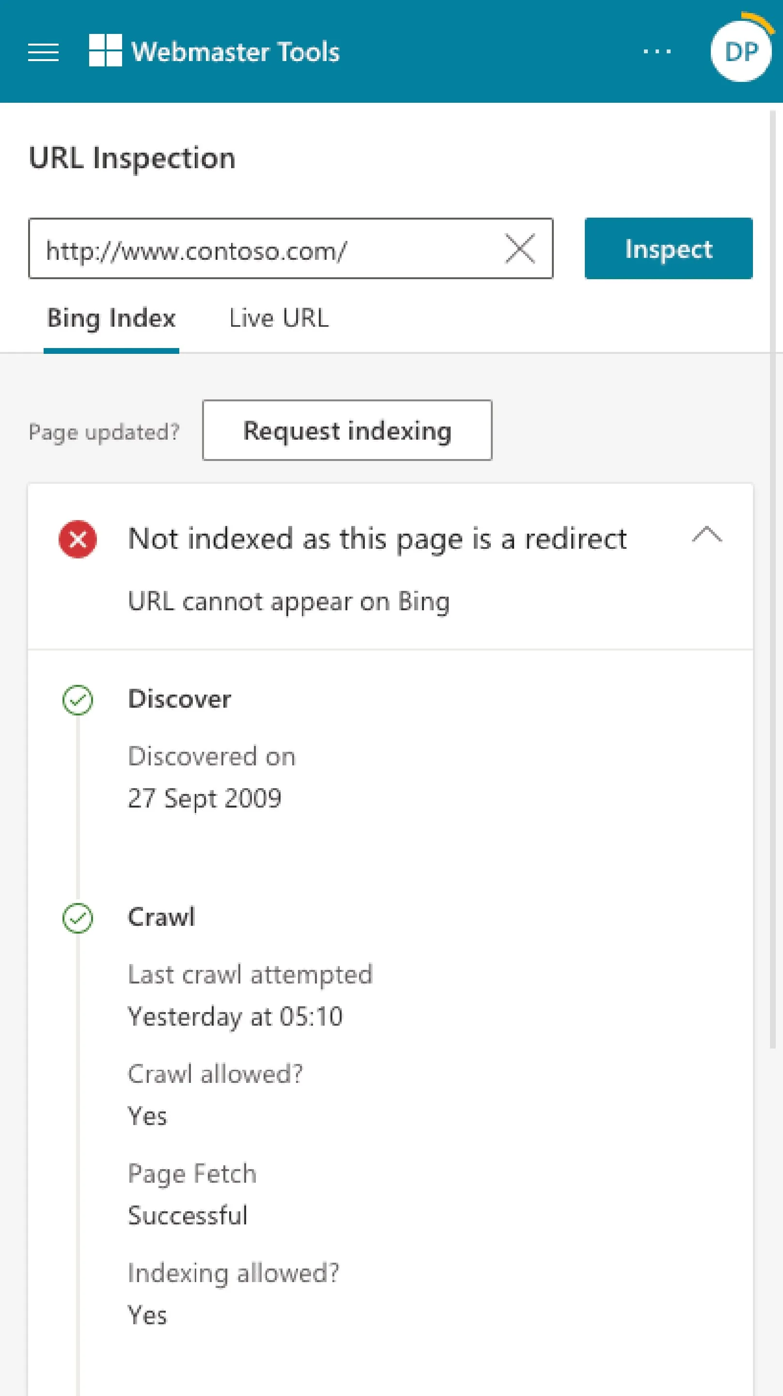 Bing Webmaster Tools screenshot 4